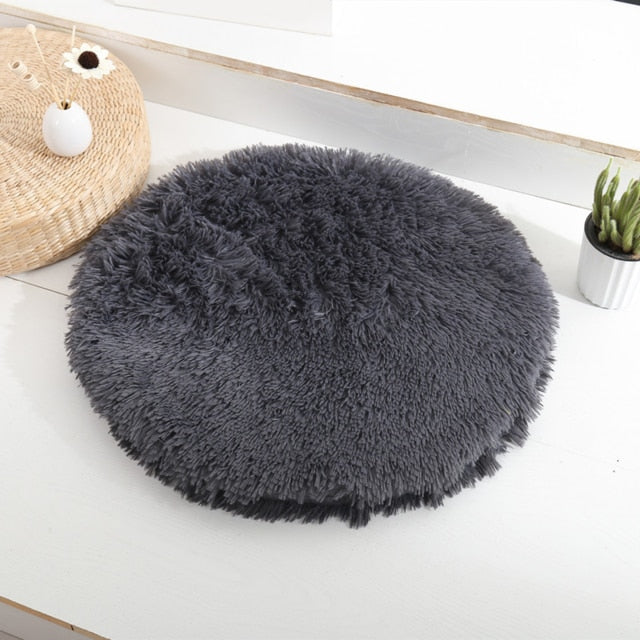 Soft, Fluffy, Round, Washable Cat Bed - ShopAfusion