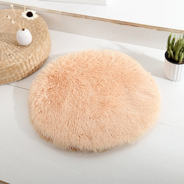 Soft, Fluffy, Round, Washable Cat Bed - ShopAfusion
