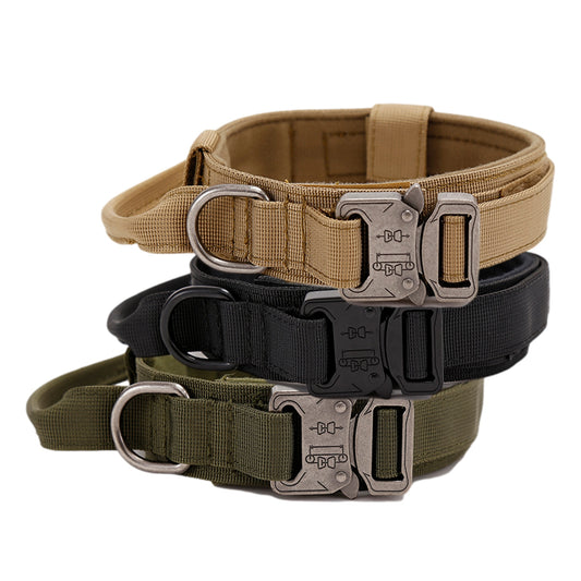 Tactical heavy-duty adjustable dog collar